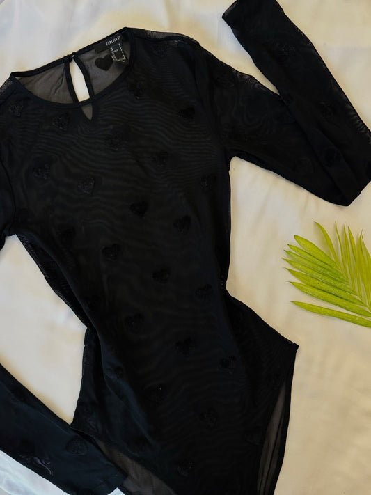 Mesh Hearts Bodysuit