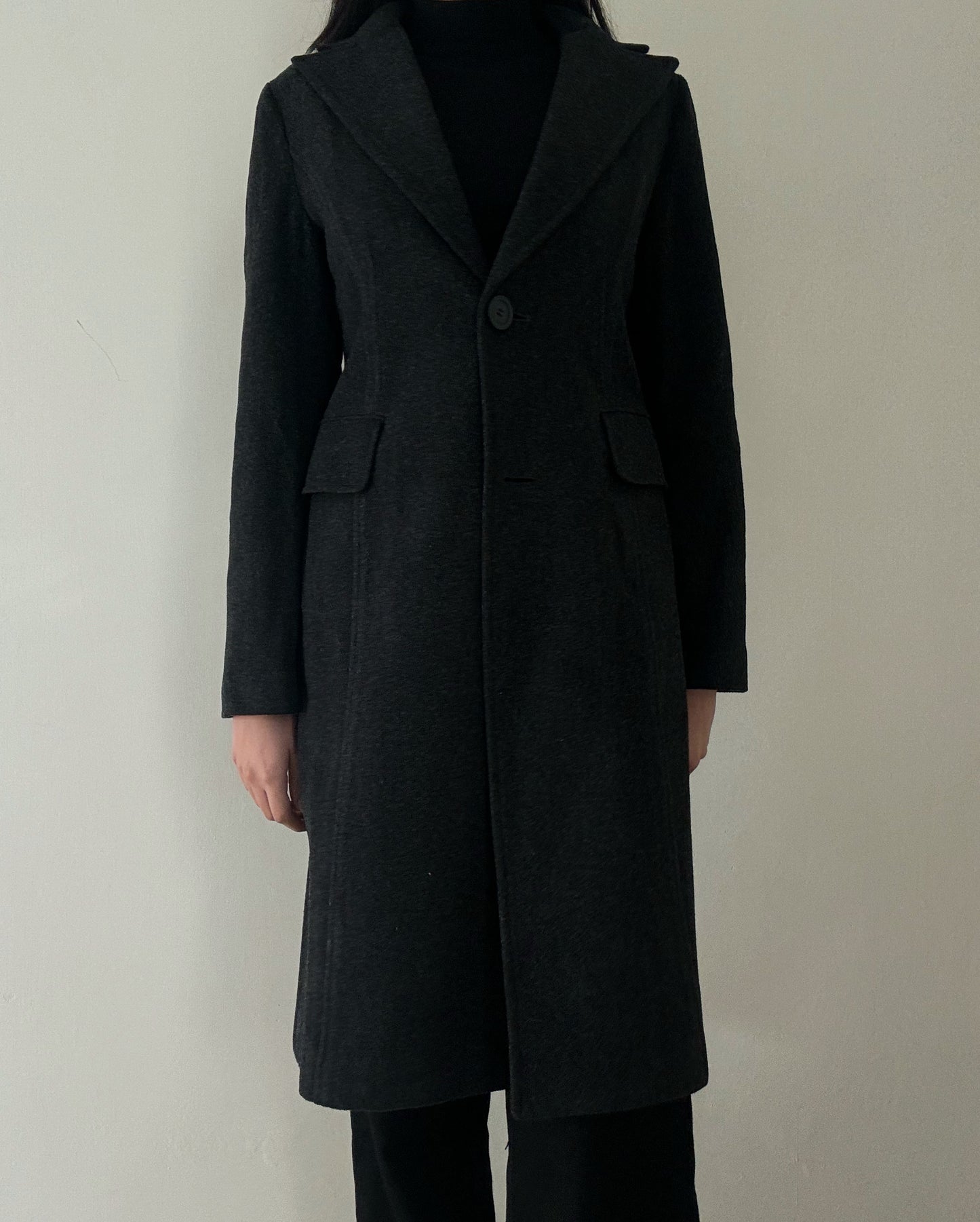 Grey Long Coat (65% Wool)
