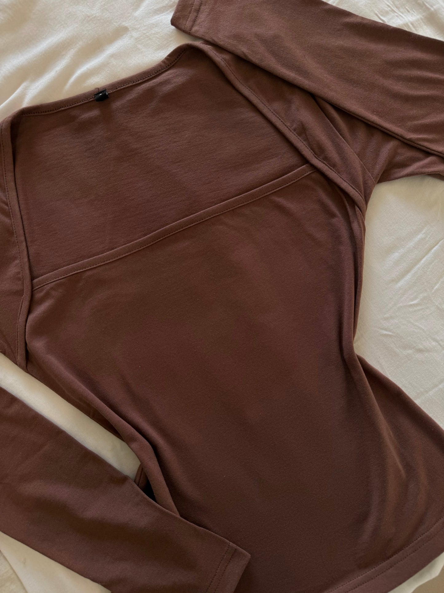 Basic Square Neck Top - Chocolate