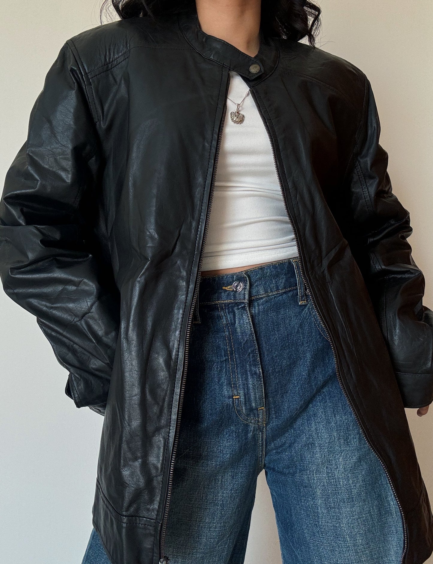 Black Leather Jacket (genuine leather)