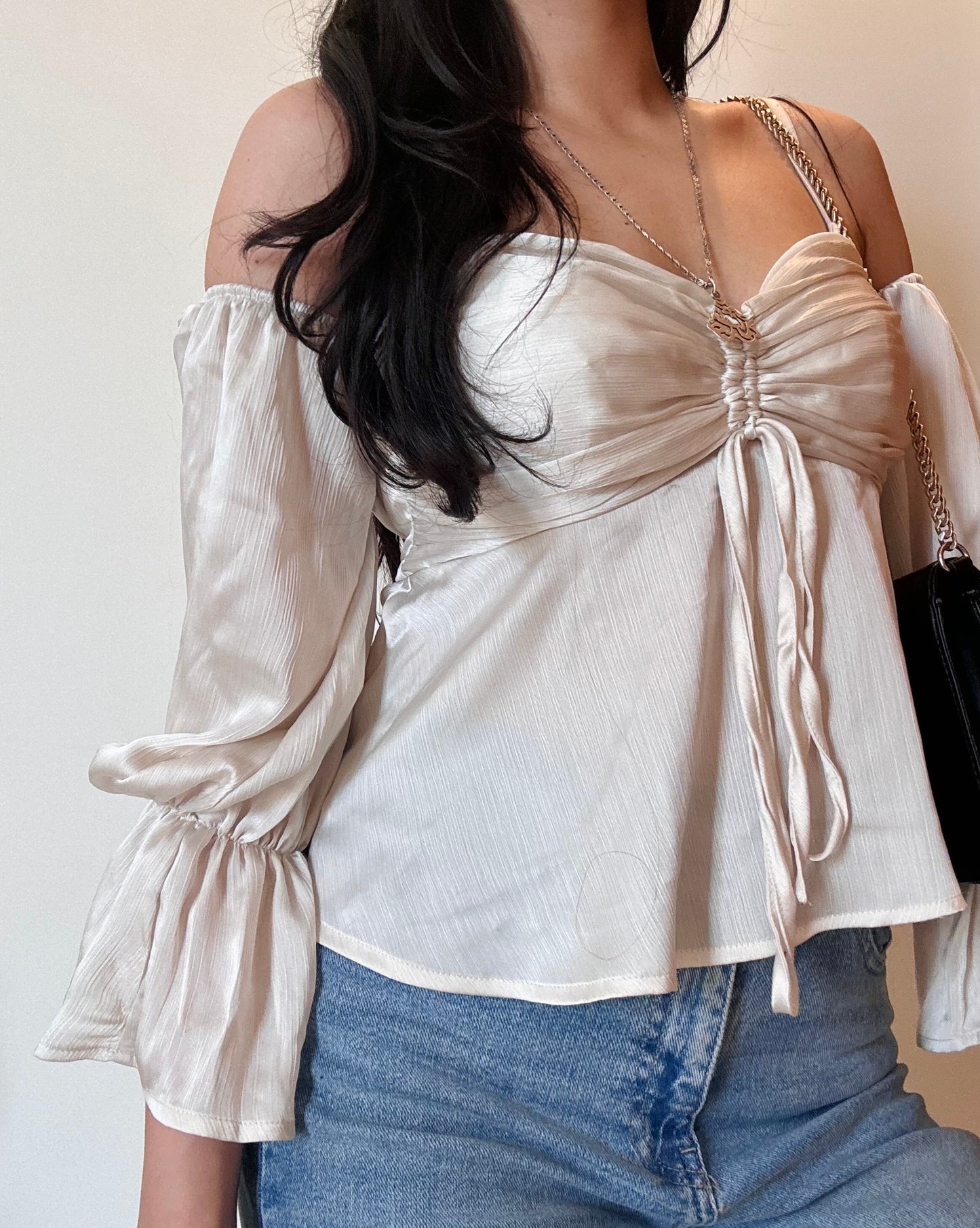 Off The Shoulder Chiffon Top