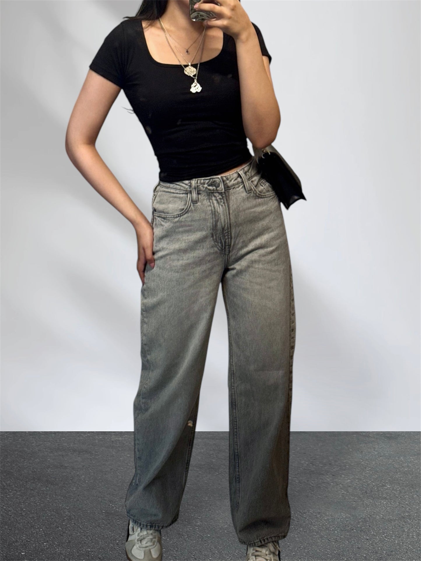 H&M Grey Baggy Jeans