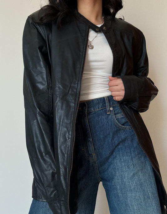 Black Leather Jacket (genuine leather)