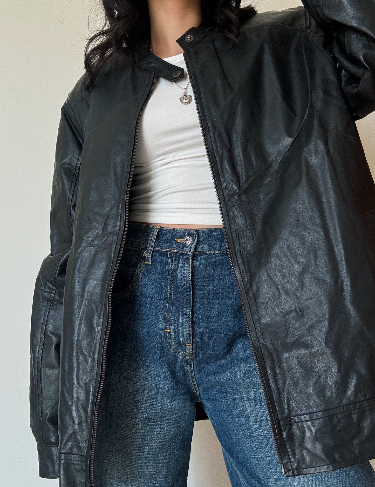 Black Leather Jacket (genuine leather)